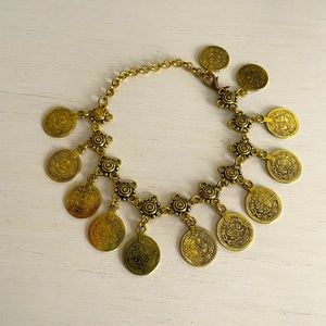 Gold Coin Charm Bracelet